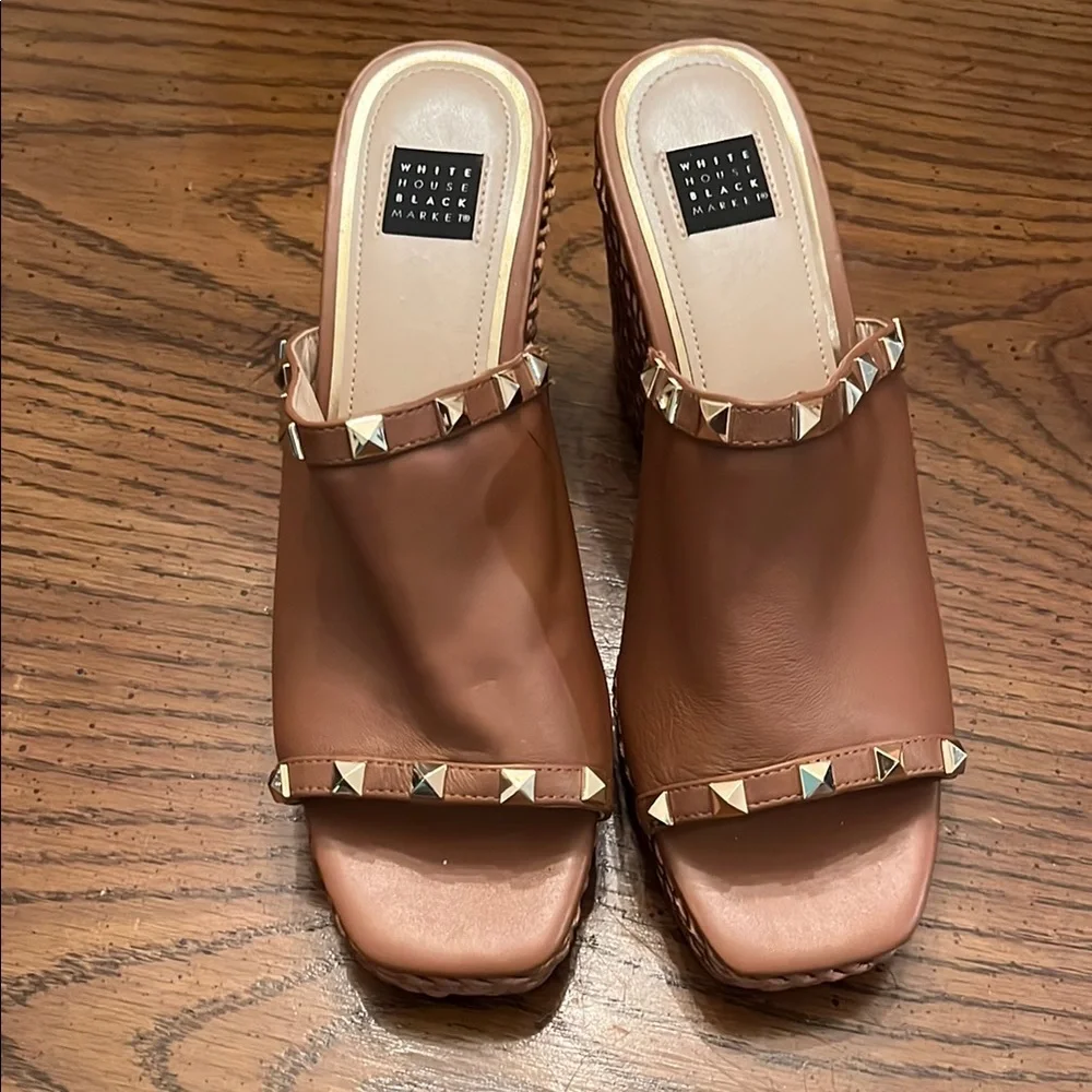 White House Black Market Gold Studded‎ Espadrille